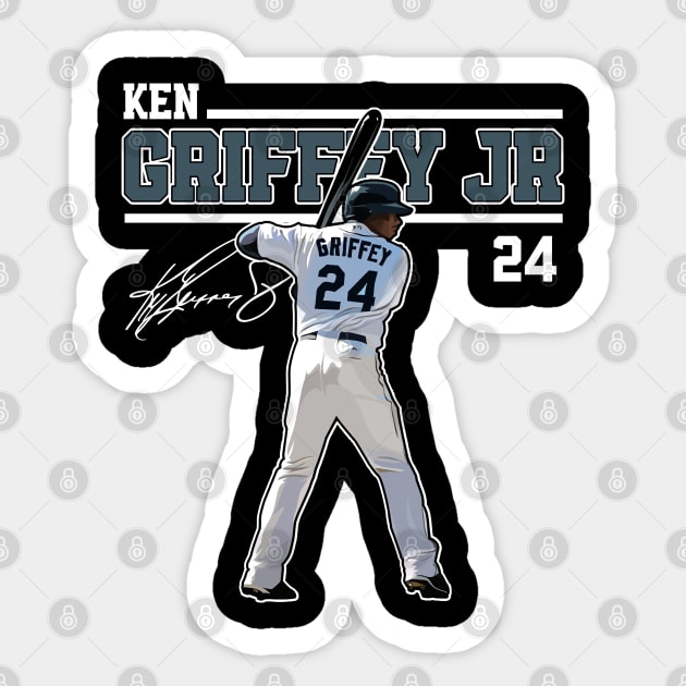 Ken Griffey Jr The Kid Basketball Legend Signature Vintage Retro 80s 90s Bootleg Rap Style Sticker by CarDE